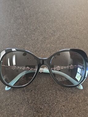 Tiffany & Co. Black Sunglasses with Light Blue Temples